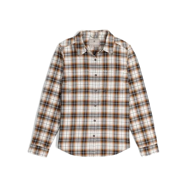 Royal Robbins Lieback Organic Cotton Flannel Long Sleeve - Women's, IVORY-WOOD-PLD, Y621012